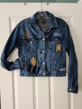 Lauren Ralph Lauren Distressed Patched Denim Jacket Ladies Small